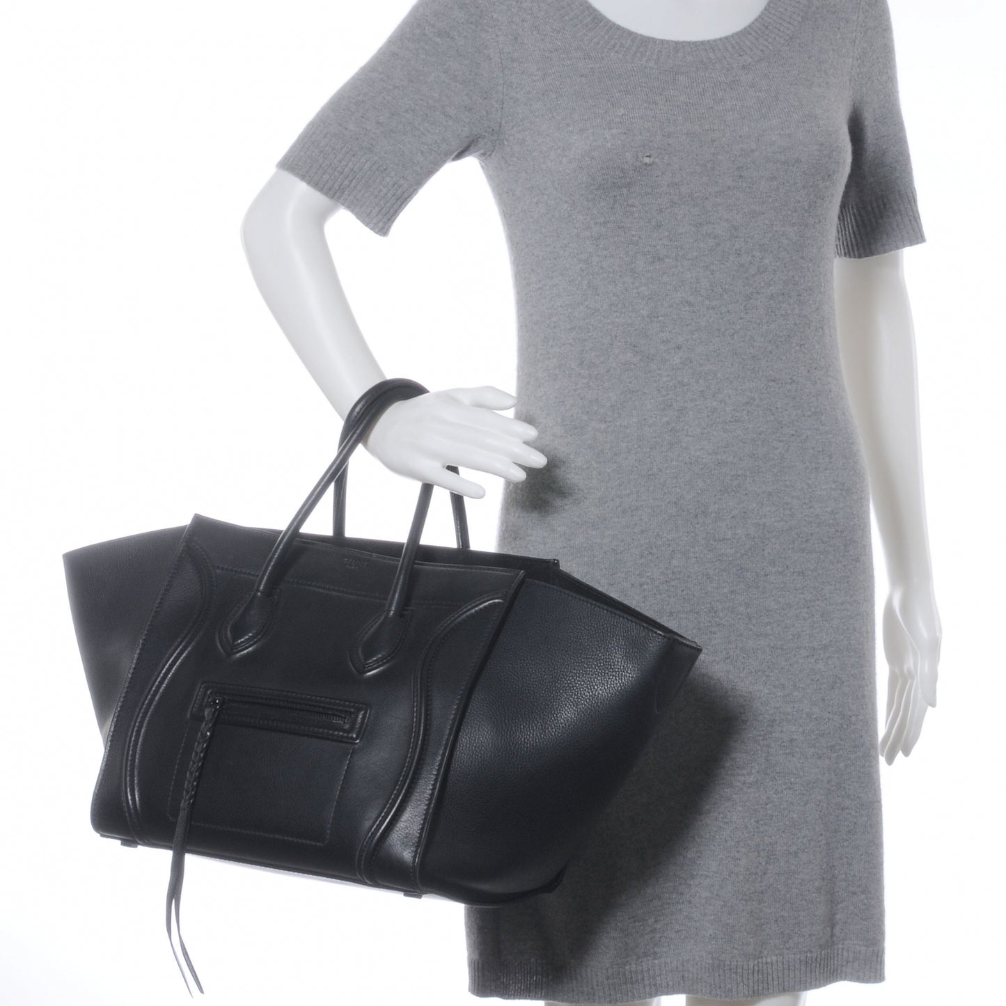 Supple Calfskin Medium Phantom Luggage Black