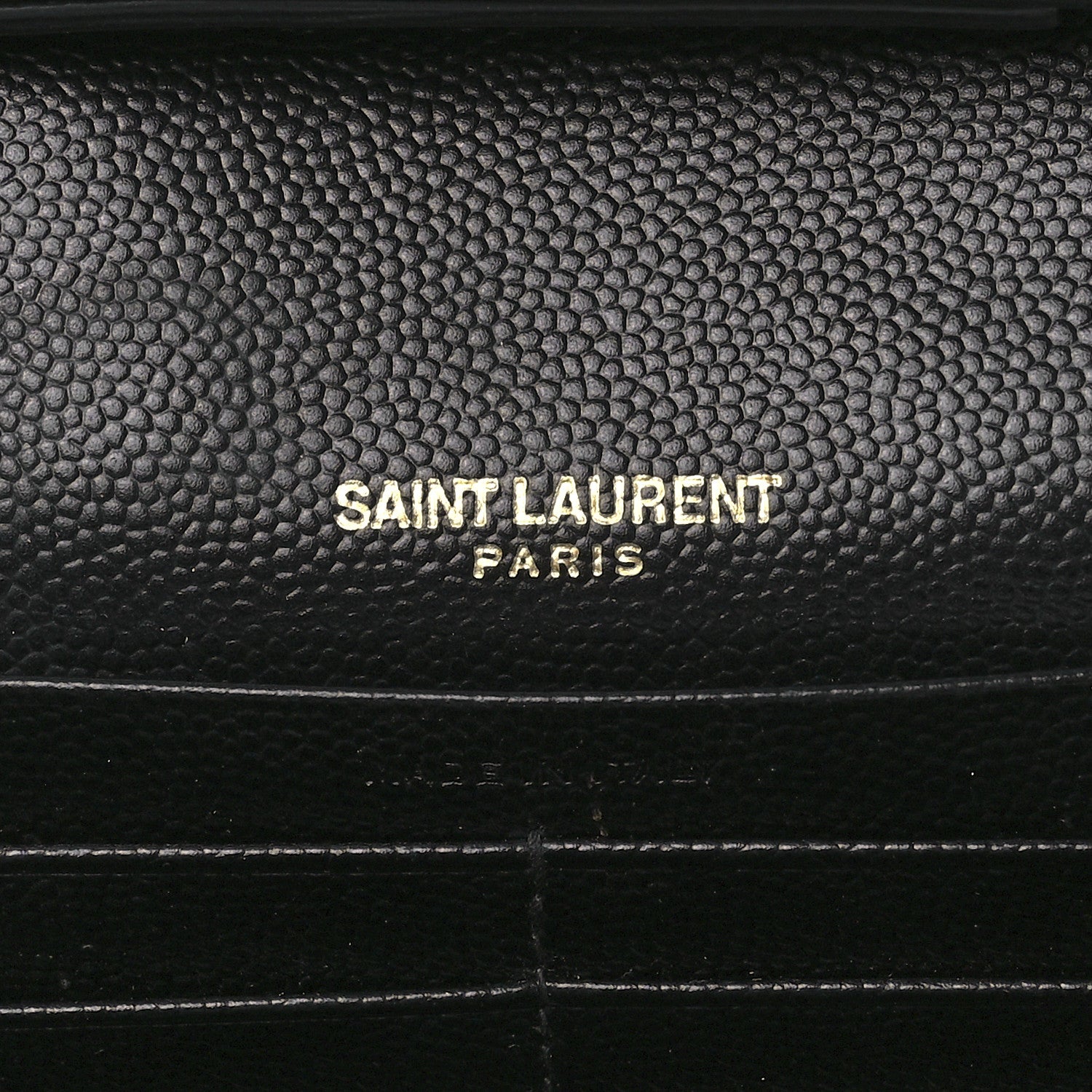Saint Laurent Grain De Poudre Matelasse Chevron Monogram Chain Wallet Black 6 of 13