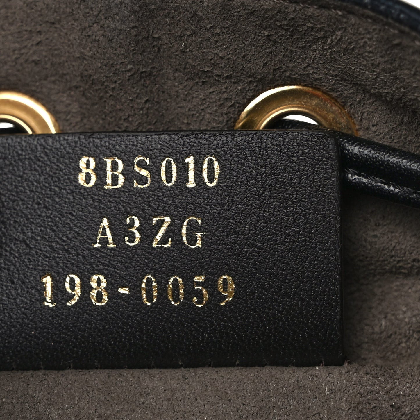Vitello Liberty F is Fendi FF 1974 Embossed Mini Mon Tresor Bucket Bag Black