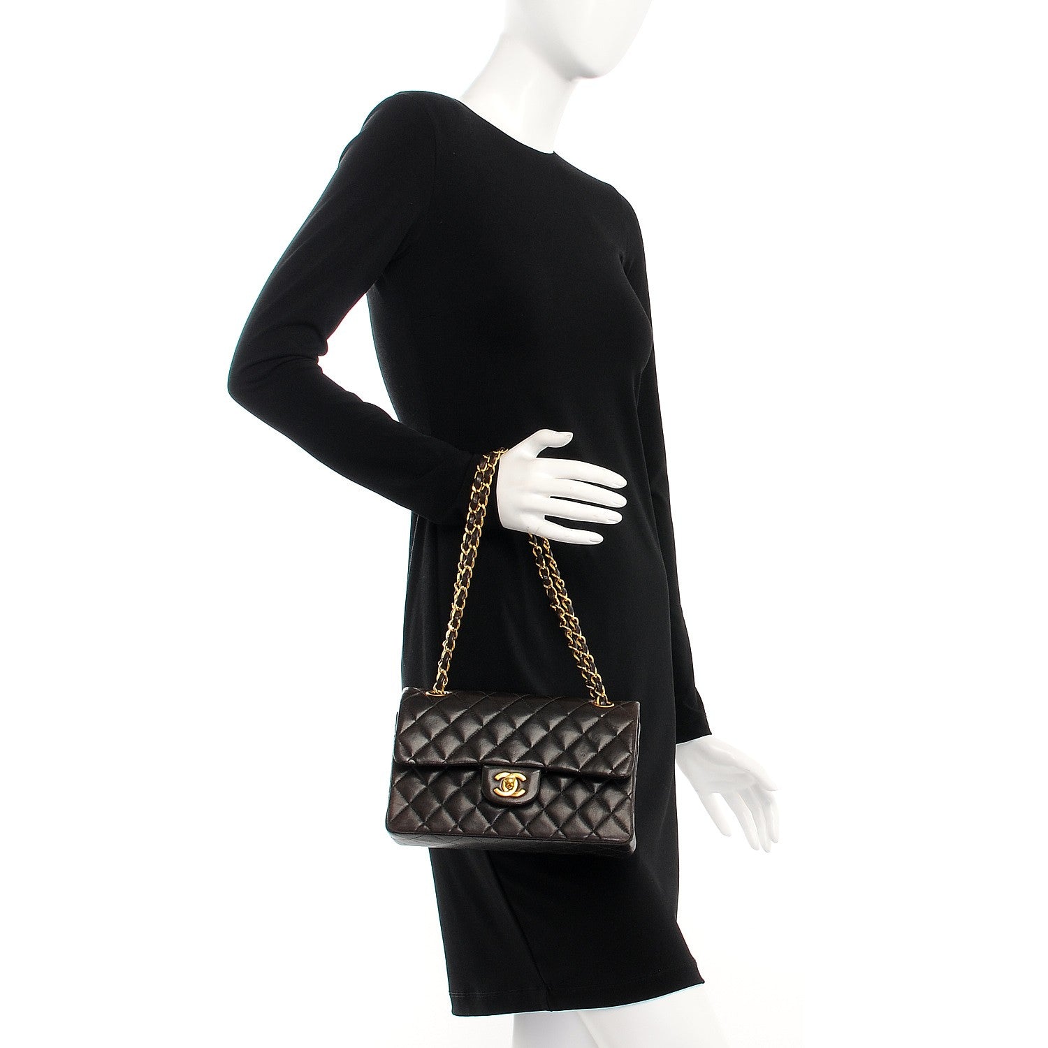 Chanel Lambskin Quilted Small Double Flap Black 2 of 17