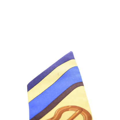 Hermes Silk Coaching Twilly Marine Jaune Orange 4 of 4