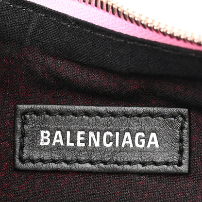 Balenciaga Washed Frayed Denim Crystal Le Cagole Shoulder Bag XS Denim Pink 7 of 11
