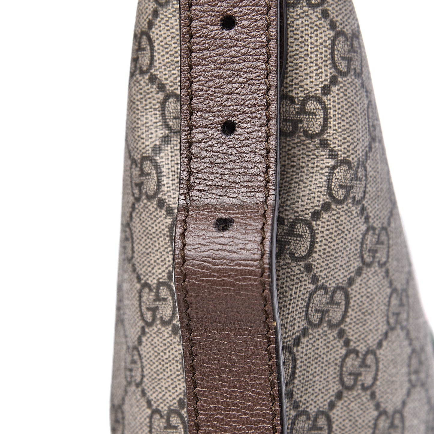 GG Supreme Monogram Web Small Ophidia Half Moon Hobo Brown