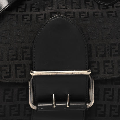 Fendi Zucchino Buckle Shoulder Bag Black 8 of 13