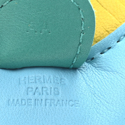 Hermes Milo Lambskin Grigri Rodeo Horse Bag Charm PM Bleu Celeste Lime Malachite 3 of 3