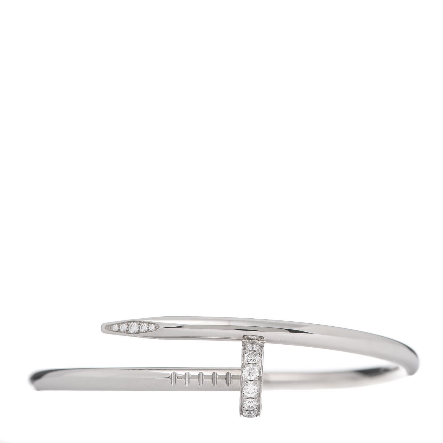 Cartier 18K White Gold Diamond Juste Un Clou Bracelet 15 1 of 6