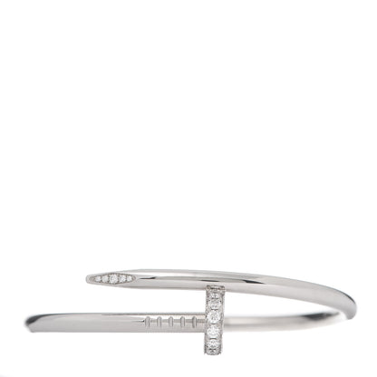 Cartier 18K White Gold Diamond Juste Un Clou Bracelet 15 1 of 6