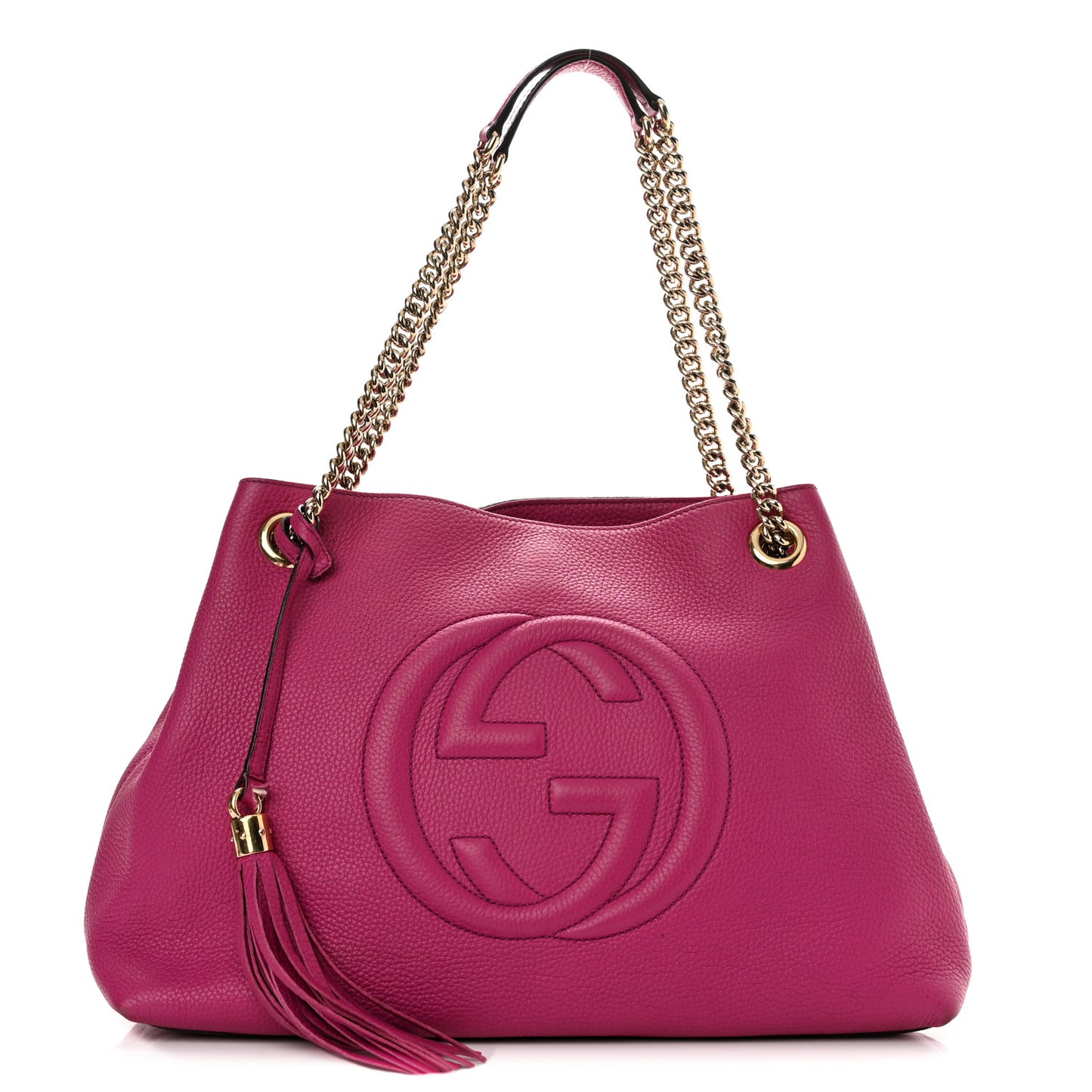 Cellarius Calfskin Medium Soho Chain Shoulder Bag Bright Bouganville