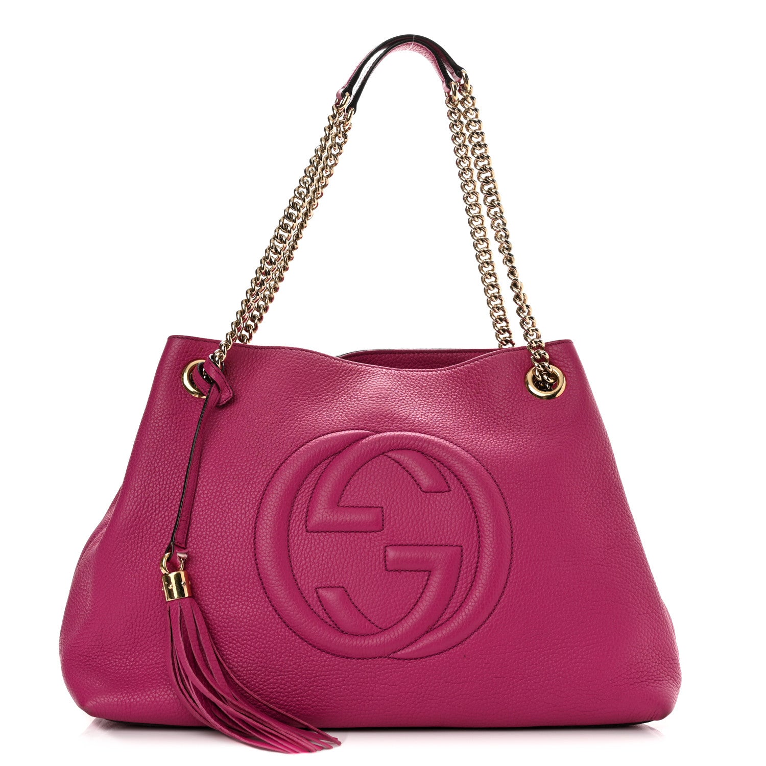 Gucci Cellarius Calfskin Medium Soho Chain Shoulder Bag Bright Bouganville 1 of 12