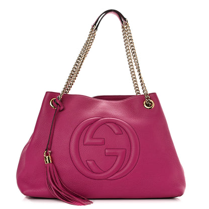 Gucci Cellarius Calfskin Medium Soho Chain Shoulder Bag Bright Bouganville 1 of 12