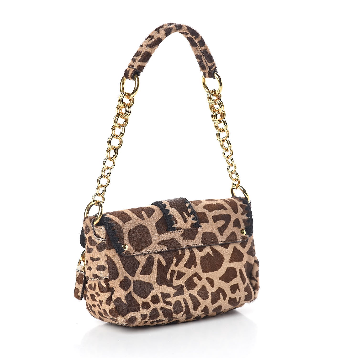 Prada Calf Hair Giraffe Print Shoulder Bag 3 of 8