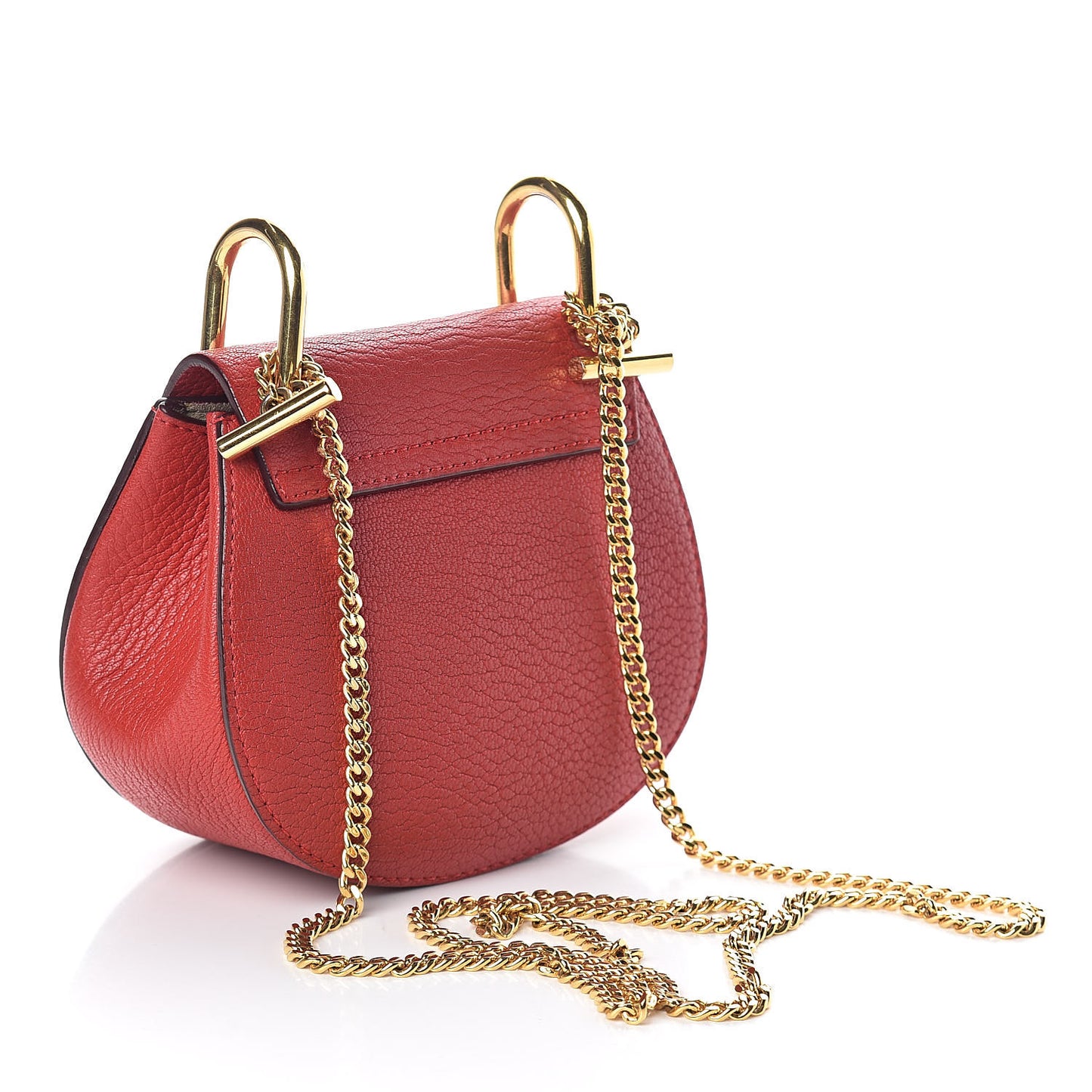 Grained Lambskin Nano Drew Shoulder Bag Intense Red