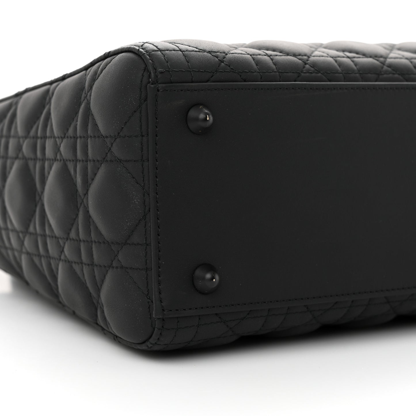 Ultra Matte Calfskin Cannage Large Lady Dior Black