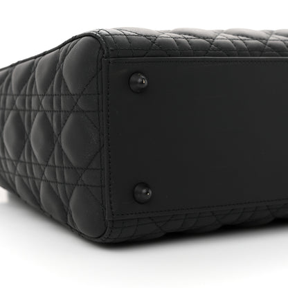 Christian Dior Ultra Matte Calfskin Cannage Large Lady Dior Black 8 of 12