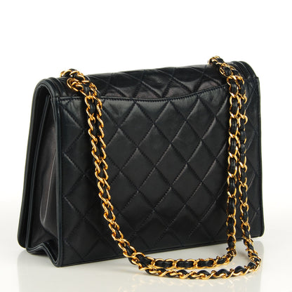 Chanel Lambskin Quilted Shoulder Bag Navy Blue 3 of 8