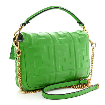 Fendi Nappa FF 1974 Embossed Mini Baguette Tomatillo 3 of 10