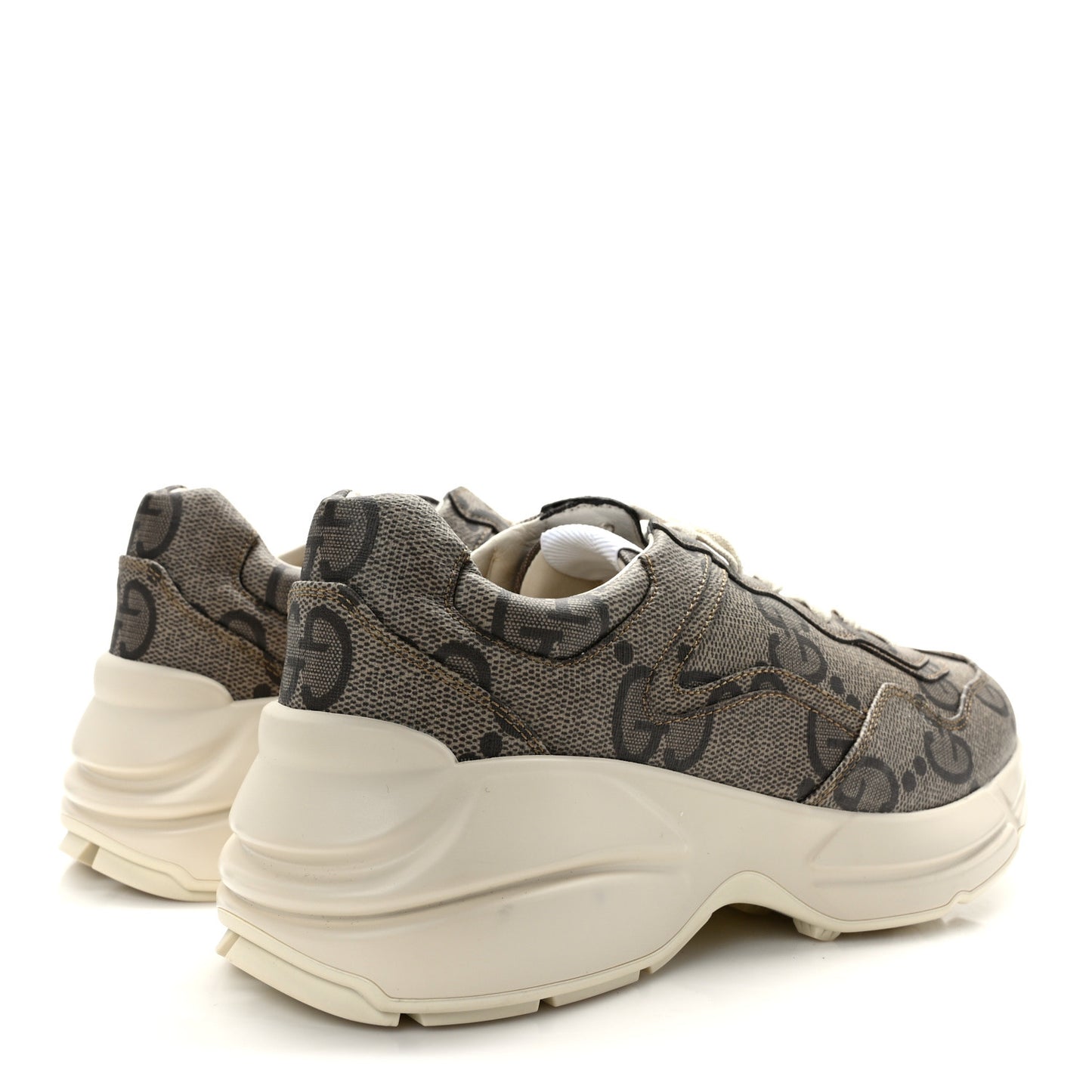 Maxi GG Supreme Monogram Gucci 100 Womens Rhyton Sneakers 39.5 Beige Ebony