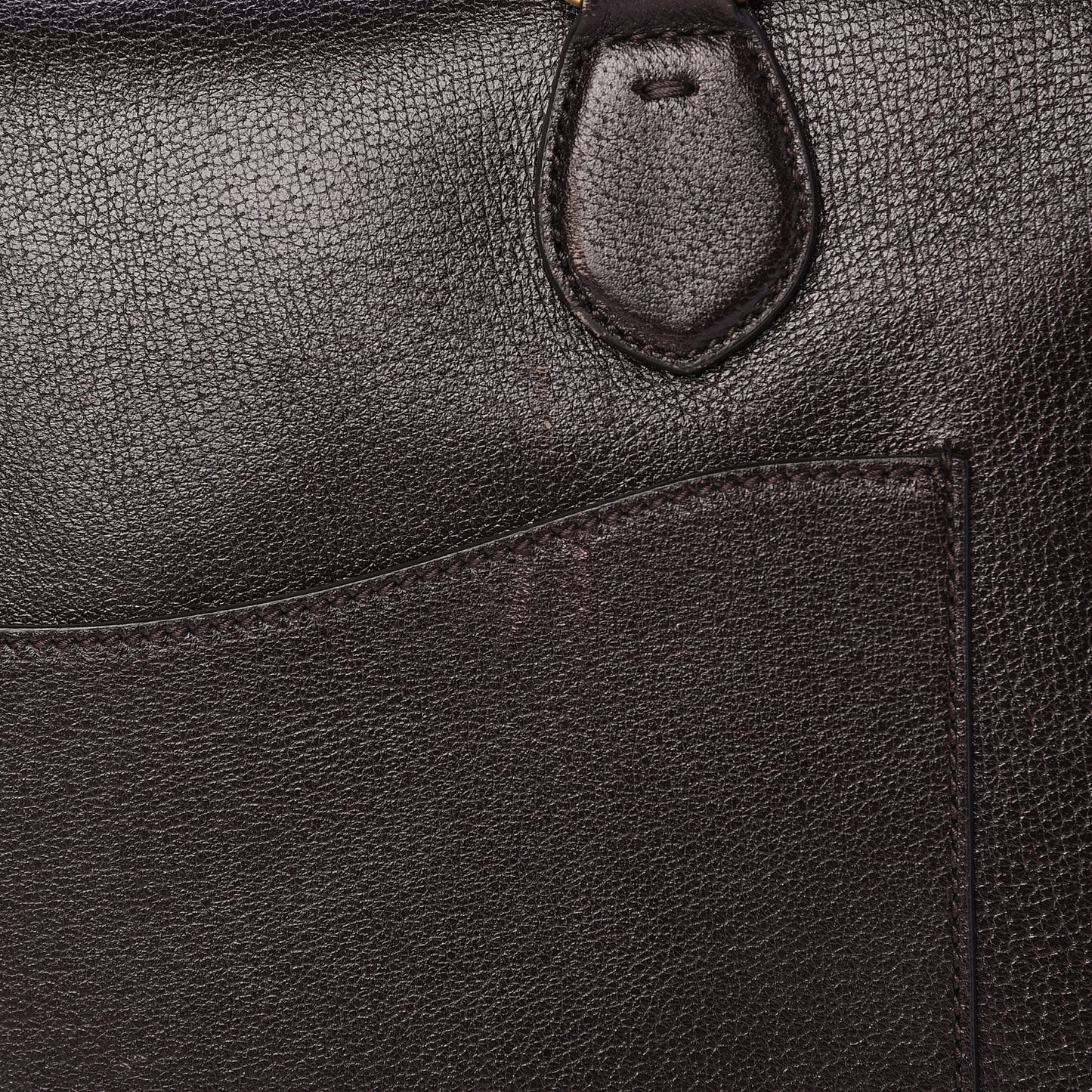 Calfskin Vintage Web Medium Satchel Dark Brown
