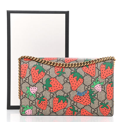 Gucci GG Supreme Monogram Strawberry Chain Wallet 10 of 10
