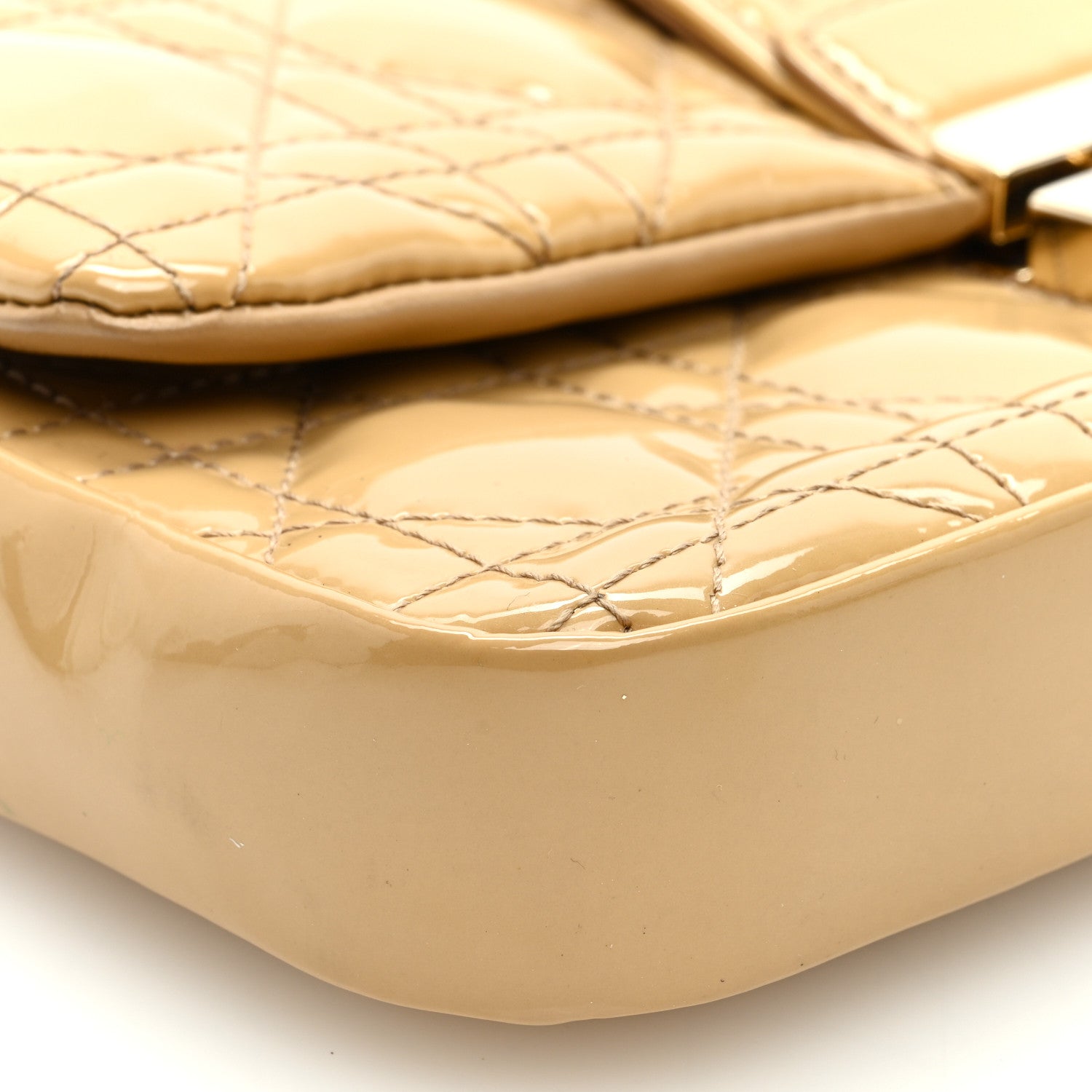 Christian Dior Patent Cannage New Lock Pouch Beige 6 of 7
