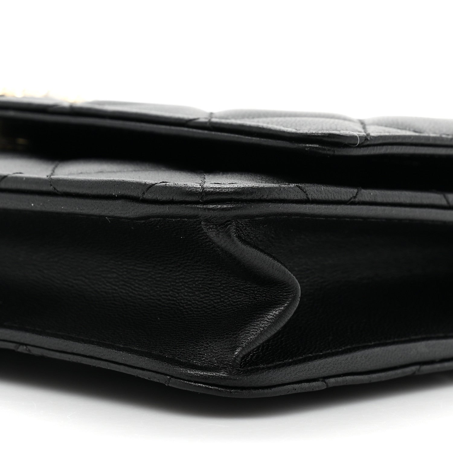 Chanel Lambskin Quilted Pearl CC Wallet on Chain WOC Black 10 of 12