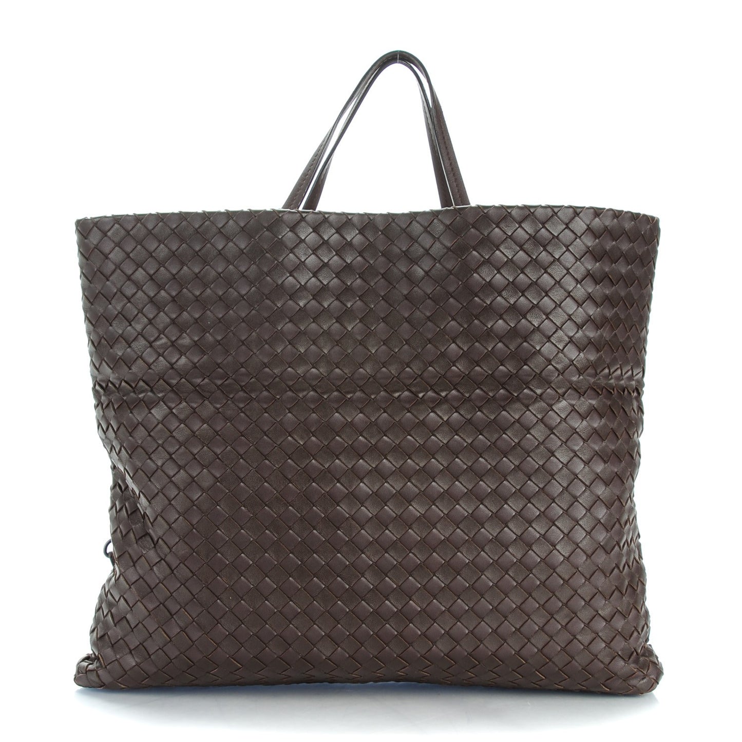 Nappa Intrecciato Fold Over Tote Ebano