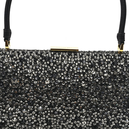 Christian Dior Satin Sequin Frame Bag Black 8 of 10
