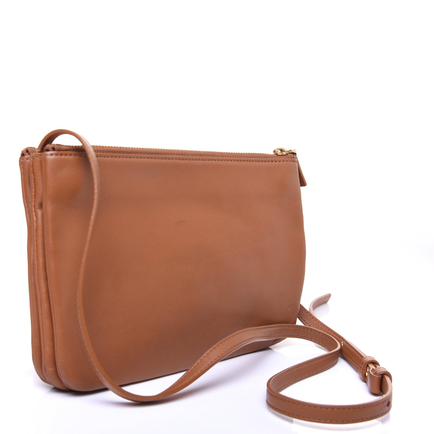 Lambskin Small Trio Crossbody Bag Tan