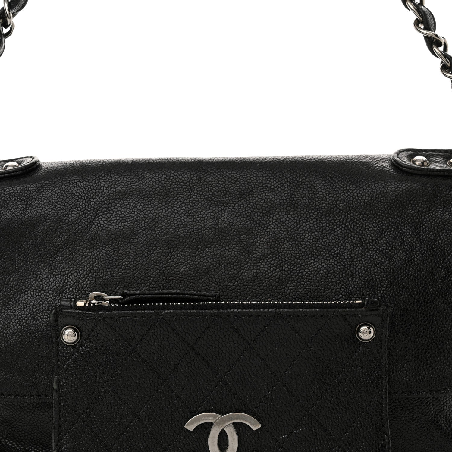 Chanel Glazed Caviar Small Pocket In The City Shoulder Bag Black 8 of 16