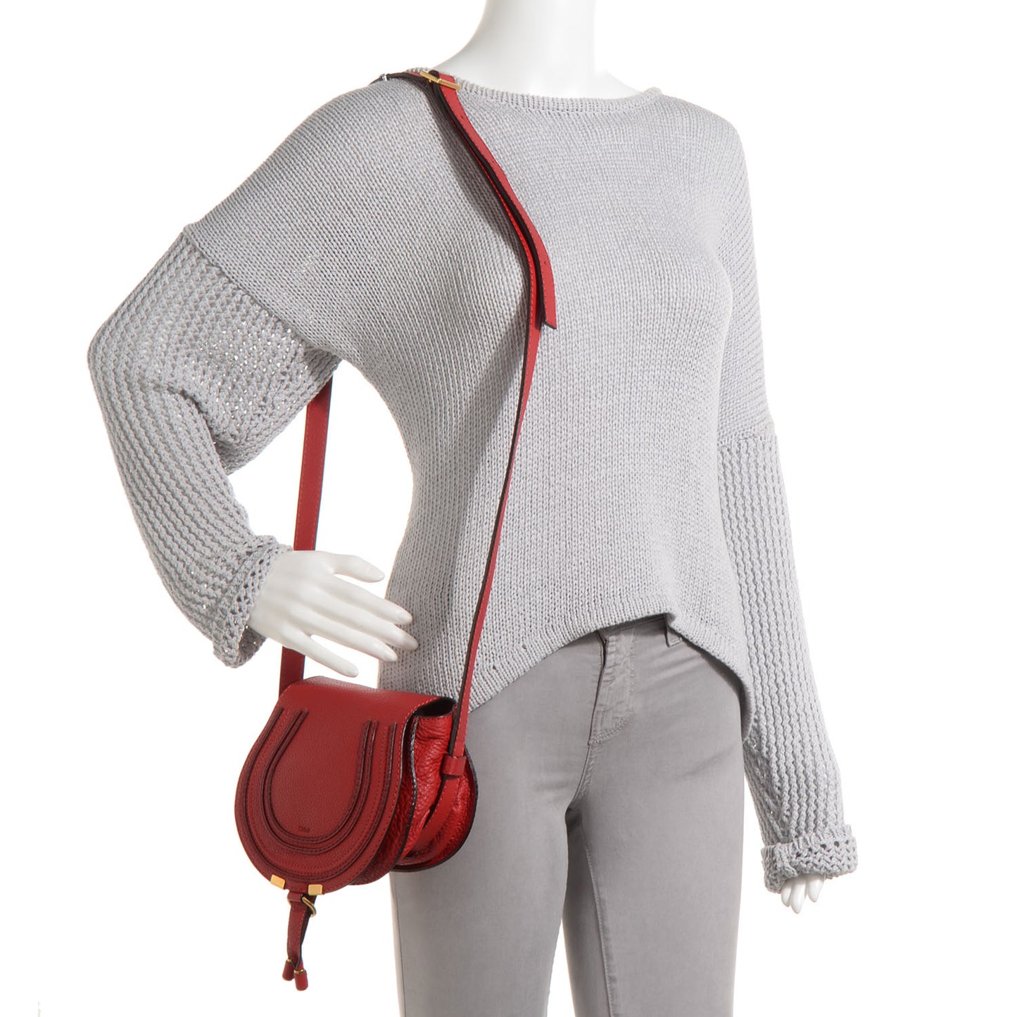 Calfskin Mini Marcie Round Crossbody Bag Poppy