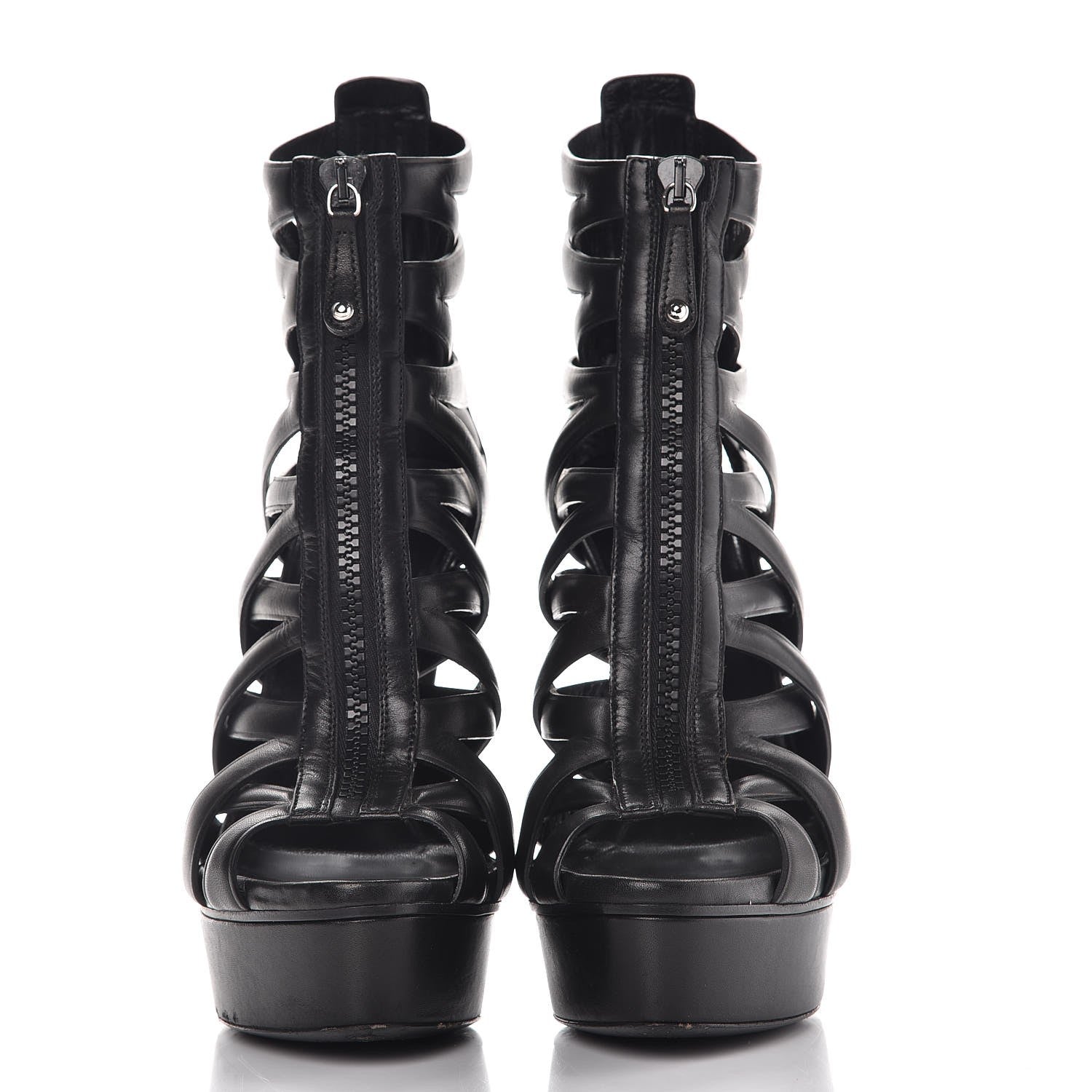 Gucci Calfskin Lifford Cage Platform Sandal Heels 36.5 Black 3 of 11