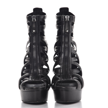Gucci Calfskin Lifford Cage Platform Sandal Heels 36.5 Black 3 of 11