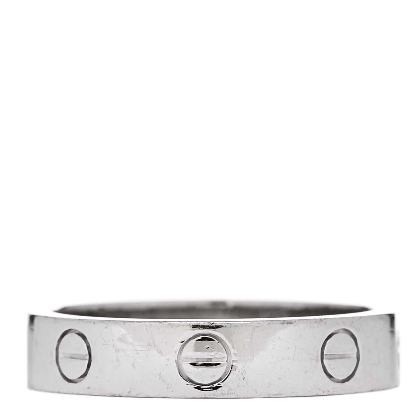 18K White Gold Diamond 4mm LOVE Wedding Band Ring 53 6.5