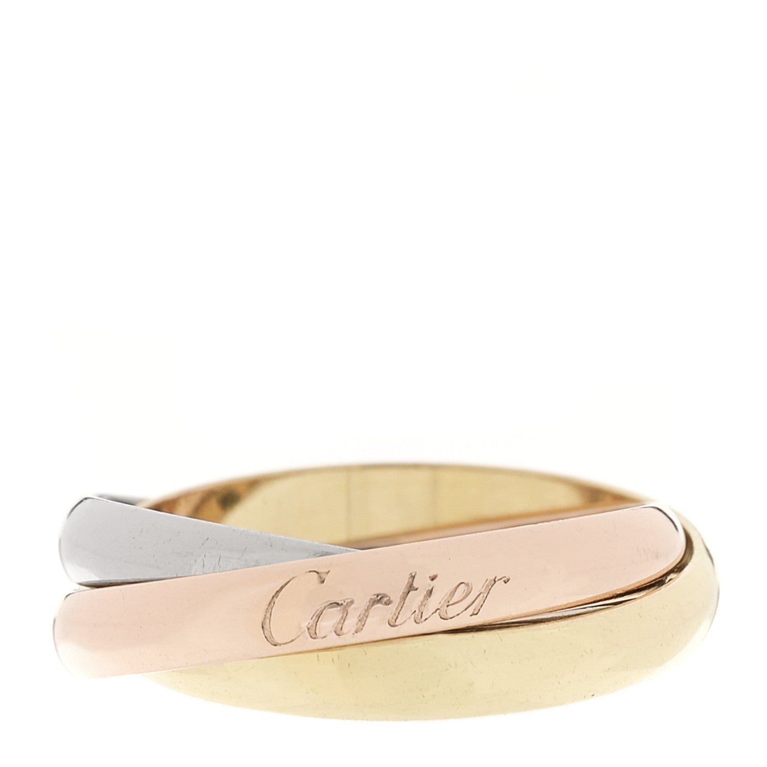 Cartier 18K Pink Yellow White Gold Small Trinity Ring 53 6.25 1 of 4