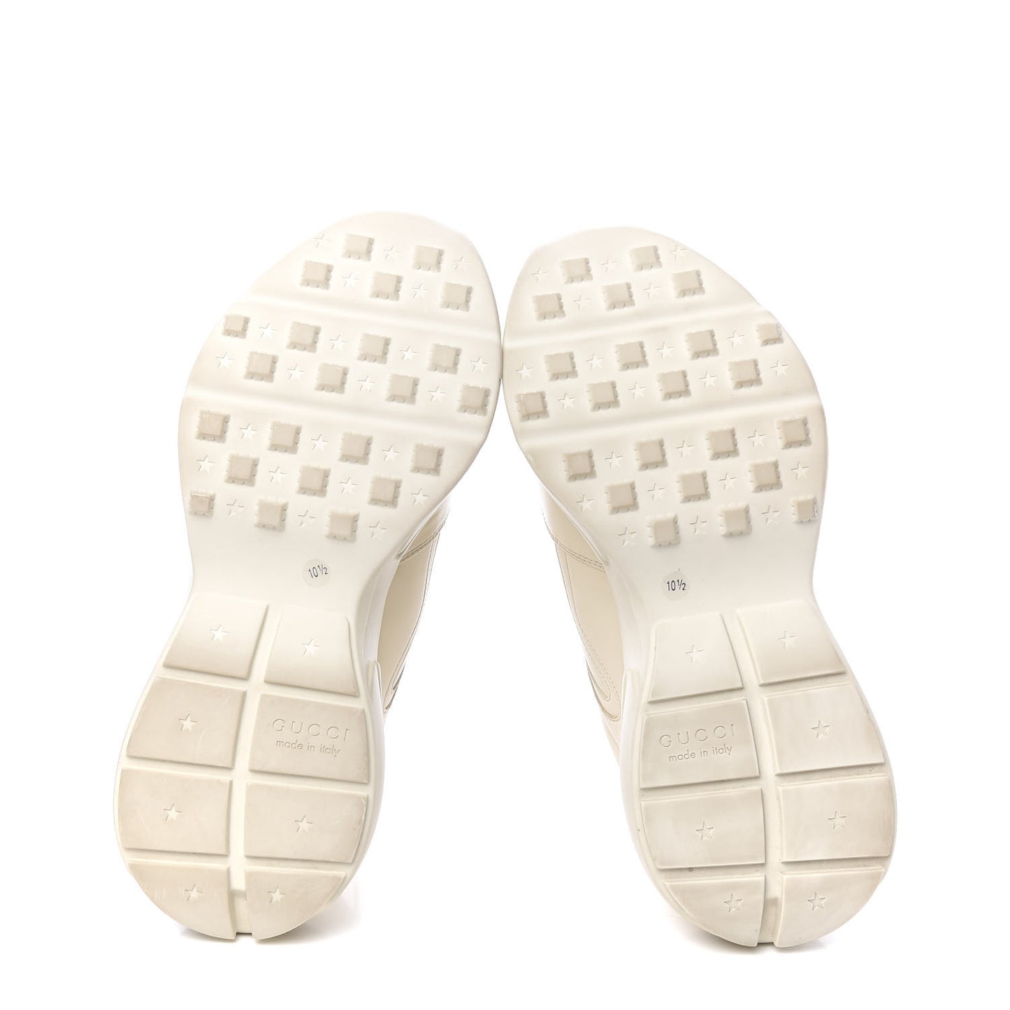 Calfskin Interlocking G Logo Mens Rhyton Sneakers 10.5 Ivory