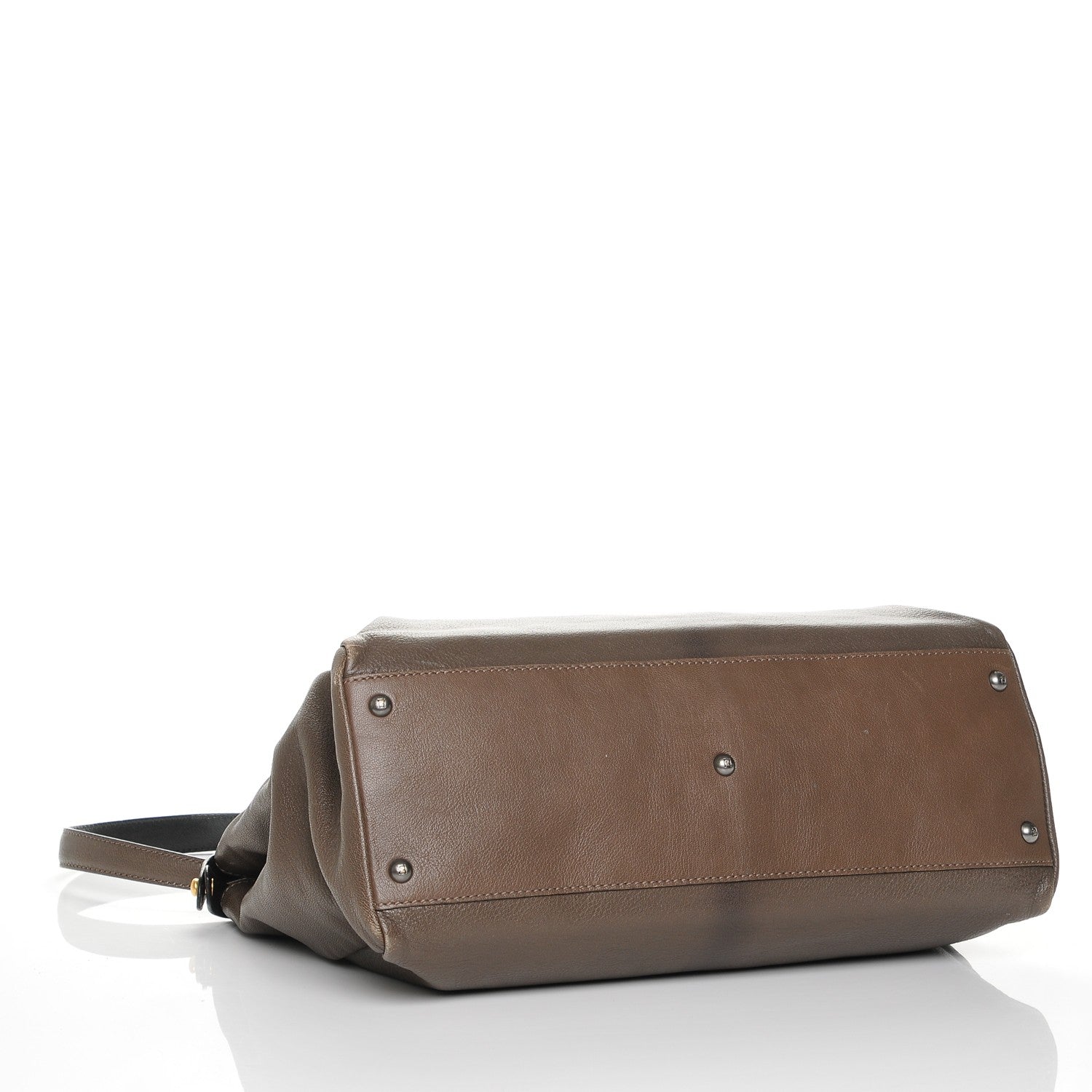 Fendi Goatskin Zucca Large Peekaboo Iconic Satchel Taupe Tobacco Moro 4 of 6