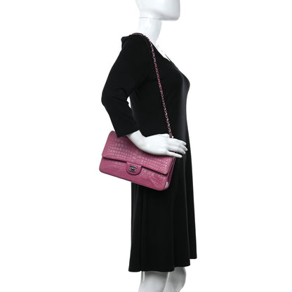 Chanel Alligator Medium Double Flap Pink 2 of 9