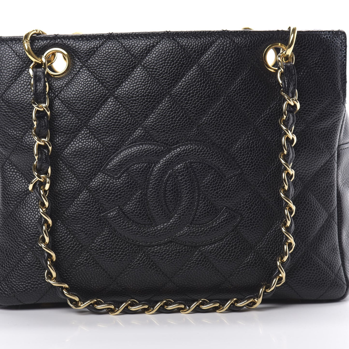 Caviar Quilted Petit Timeless Tote PTT Black