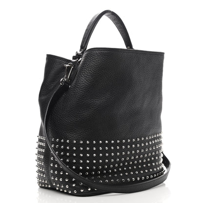 Burberry Calfskin Studded Medium Susanna Hobo Black 3 of 9