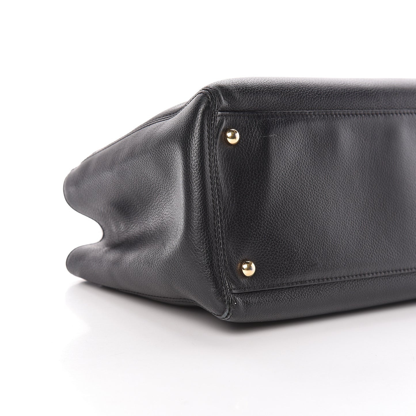 Calfskin Small Cerf Shopper Tote Black