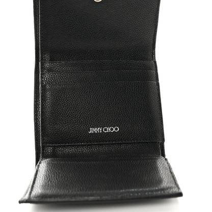 Jimmy Choo Calfskin Crystal Cheri Compact Wallet Black 5 of 17