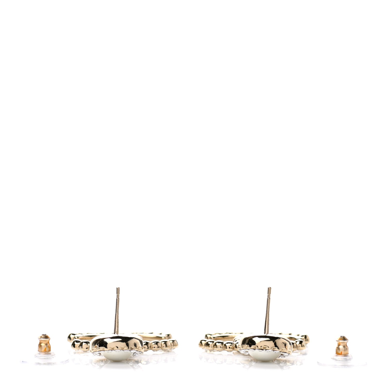 Chanel Crystal Pearl Bow-tiful CC Drop Earrings Gold 3 of 4