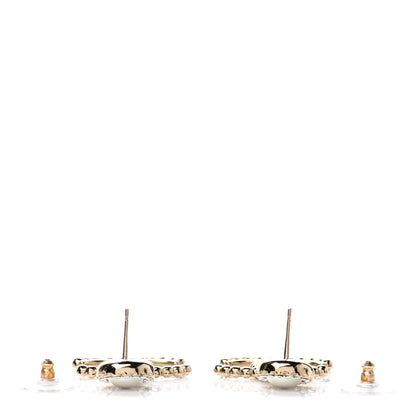 Chanel Crystal Pearl Bow-tiful CC Drop Earrings Gold 3 of 4