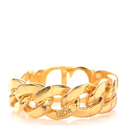 Christian Dior Metal Danseuse Etoile Chain Ring 54 7 Gold 3 of 4