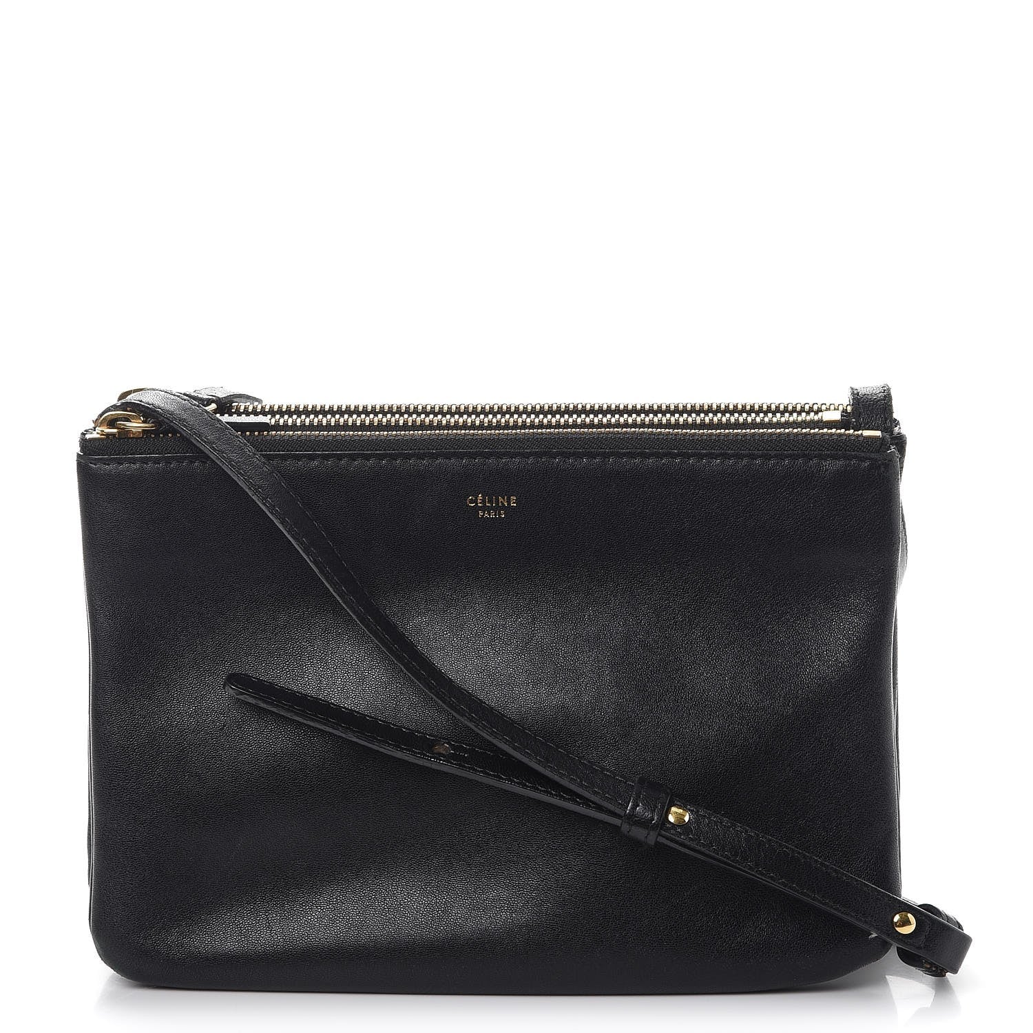 Celine Lambskin Small Trio Crossbody Bag Black 1 of 18