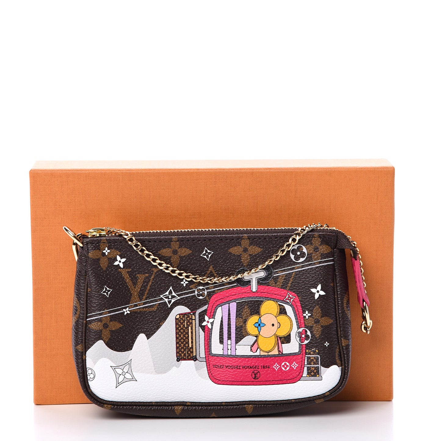 Monogram 2019 Christmas Animation Mini Courchevel Pochette Accessories Fuchsia