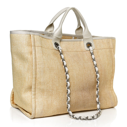 Chanel Woven Straw Raffia Medium Deauville Tote 3 of 12