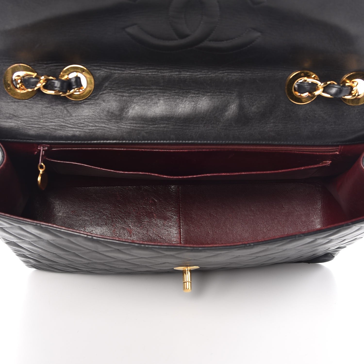 Chanel Lambskin Quilted XL Jumbo Single Flap Black 6 of 14