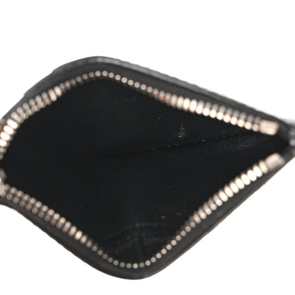 Saint Laurent Calfskin Crocodile Embossed 5 Fragments Zip Pouch Card Holder Black 5 of 8
