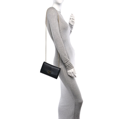 Salvatore Ferragamo Calfskin Gancini Chain Flap Bag Black 2 of 11